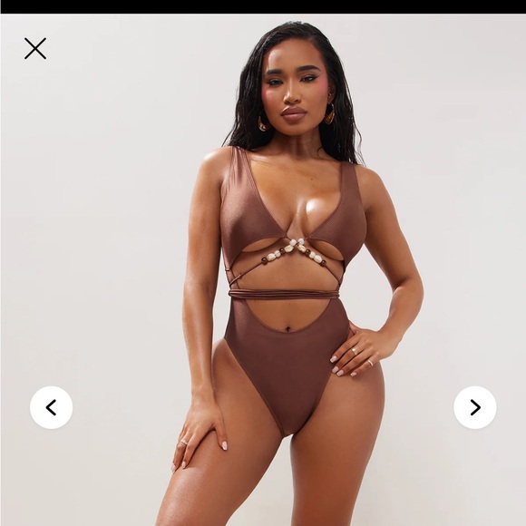 Brown One-Piece Swimsuit - Picture 2 of 3